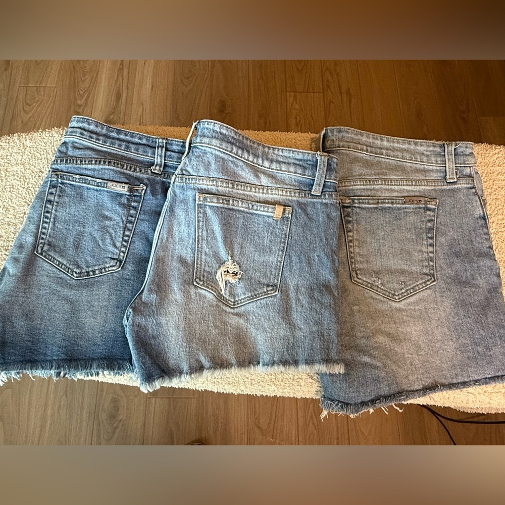 3 pair of women’s designer Joe’s Jean shorts.